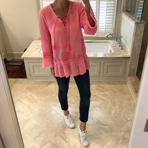 Lilly Pulitzer, size small, pink top w/embroidery